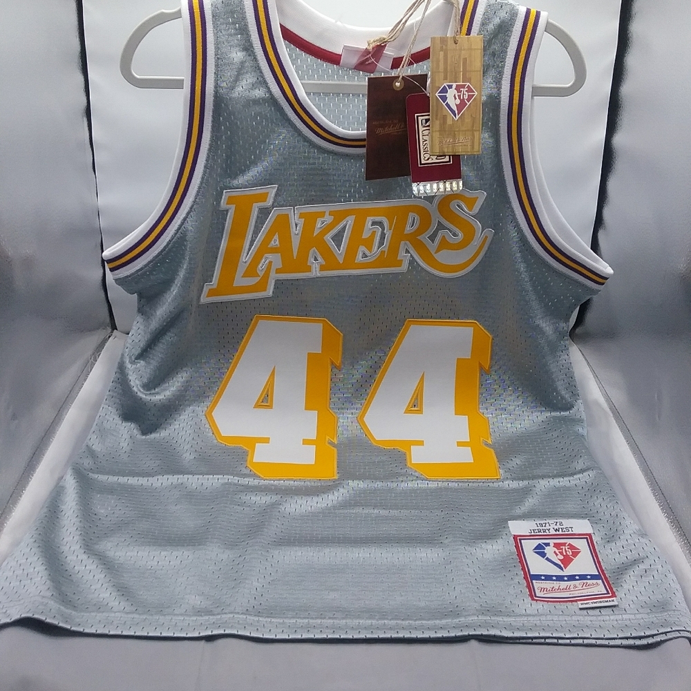 Mitchell & Ness Silver NBA L. A. Lakers Jerry West 1971-72 75th Swingman Jersey
